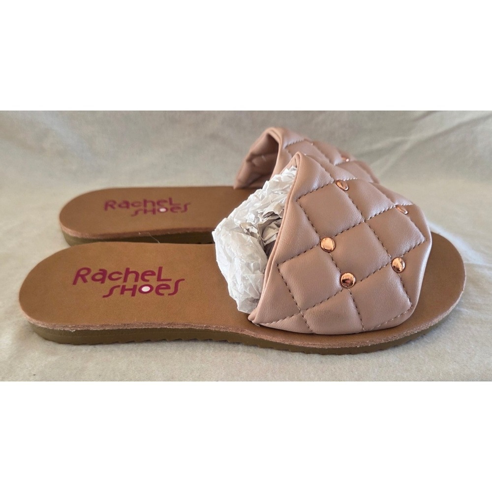 Rachel Shoes Karissa Blush Quilted Slide Sandals Kids Size 12M